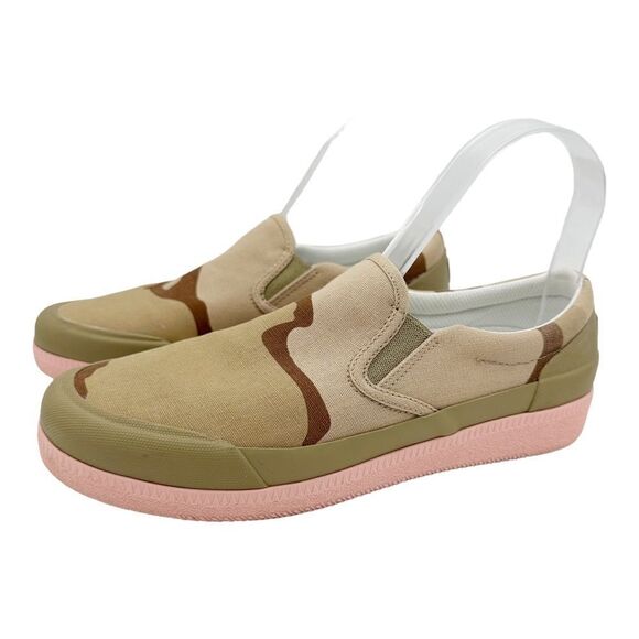 Hunter Canvas Plimsoll Desert Camo Slip-On Sneakers Pink Sole Women Sz 6 - Picture 3 of 14
